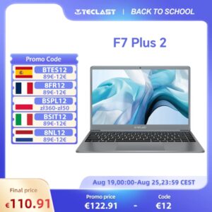 Teclast F7 Plus 2, portátil de 14,1 pulgadas, Windows 11, 1920x1080 IPS, Gemini Lake N4120, 8GB RAM, 256GB ROM, 38000mWh