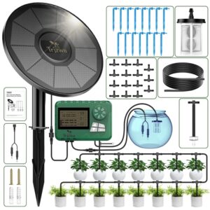 Sistema de riego solar por goteo, manguera de 15 metros, para jardín, balcón, invernadero, bricolaje
