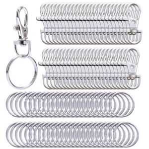 Cordón giratorio de Metal para fabricación de llaveros, ganchos a presión, anillos divididos, llavero, bricolaje, 30 piezas