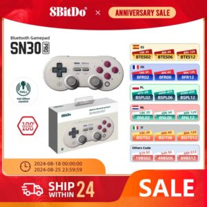 8bitdo-mando inalámbrico SN30 Pro para Switch, Gamepad con Bluetooth, Efecto Hall, PC, Windows 10, 11, Steam Deck, Android, macOS