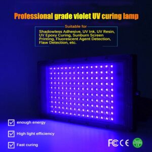 NEARCAM 300W Violeta 365nm Lámpara de curado UV 395nm Lámpara de detección fluorescente Pegamento sin sombras Lámpara de curado UV Lámpara de resina de aceite verde