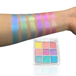 Sheeneffect-paleta de sombras de ojos cromadas, camaleón, 9 colores, Cosméticos de maquillaje de gama alta