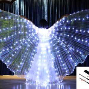 Alas LED de danza del vientre para mujer, disfraces fluorescentes de mariposa Isis, espectáculos de Carnaval