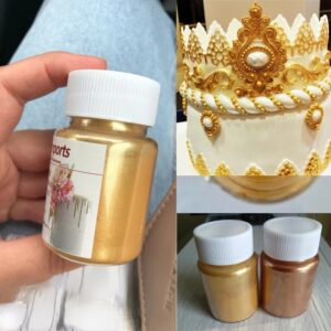 Tintura dorada y plateada, purpurina en polvo para Mousse, pastel, Macaron, Chocolate, hornear pasteles de colores, decoraciones y herramientas, 15g por botella