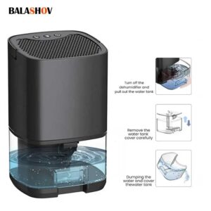 Deshumidificador de aire portátil, máquina absorbente de humedad silenciosa, secador de aire para el hogar, dormitorio, oficina, cocina, desodorizador, enchufe europeo y estadounidense