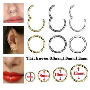 Anillos pequeños de acero quirúrgico para la nariz, aro de Clips para el cuerpo, 16G, 18G, 20G, trago de oreja tabique nasal, Piercing para el cartílago, joyería para mujeres, hombres y niñas, regalo