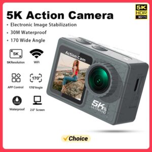 Cámara de Acción 5K 4K 60FPS, videocámara deportiva impermeable con Control remoto, WiFi, pantalla Dual antivibración, gran angular de 2024 °, 30m, 170