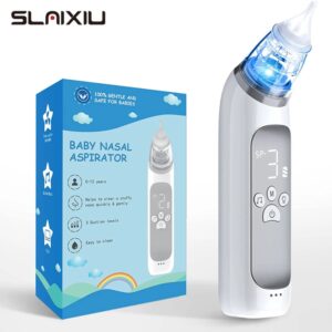 Aspirador Nasal eléctrico para bebé, dispositivo de succión Nasal con boquilla de silicona de grado alimenticio, 3 modos de succión y música relajante
