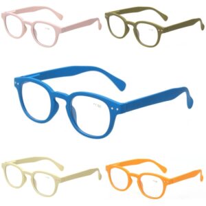 Henotin-gafas de lectura para hombre y mujer, lentes de lectura con marco redondo, bisagra de resorte, elegantes, a la moda