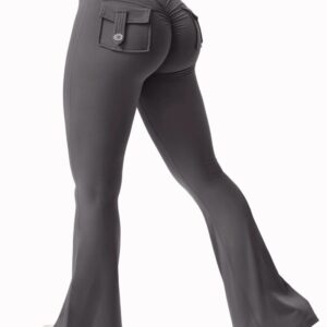 Mallas de Yoga elásticas de pierna ancha para mujer, ropa de trabajo de compresión con bolsillos, sensación desnuda, novedad