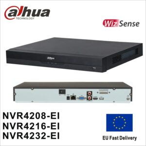 Dahua-grabador de vídeo de red, NVR4208-EI, NVR4216-EI, 8 canales, 16 canales, 32 canales, 1U, 2HDDs, WizSense