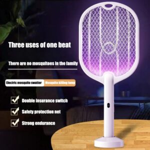 Matamoscas eléctrico 3 en 1, lámpara matamosquitos mejorada de 3000V con carga de TYPE-C