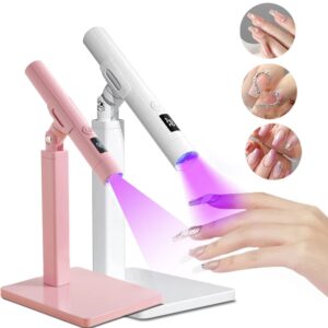 Mini lámpara UV LED para secado de uñas, lámpara UV con soporte para manicura, secador de uñas portátil, lámpara ultravioleta profesional