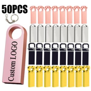 Unidad Flash USB de alta velocidad, Pendrive de metal con llave, láser personalizado, alta velocidad, 4GB, 8GB, 2,0, 16GB, 32GB, 64GB, 128GB, 50 piezas, venta al por mayor