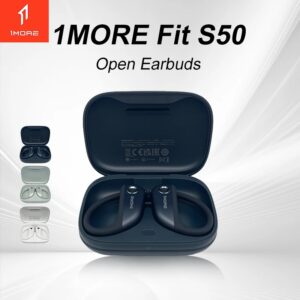 1more Fit-auriculares inalámbricos abiertos S50, cascos con Bluetooth 5,3, 4 micrófonos, IPX7, carga rápida, 38 horas de reproducción