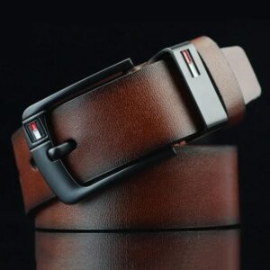 Cinturón de cuero PU con hebilla para hombre, diseño de marca famosa, alfileres de aleación clásicos, cinturones de cintura Punk del Salvaje Oeste para Jeans, pretina de ocio