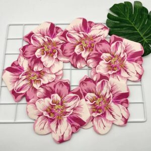 Servilleta de impresión de flores tridimensional con borde de corte en forma, paño de boca de papel decorativo, tejido Facial plegable de boda de alta gama