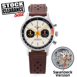 Sugess-Reloj de pulsera mecánico para hombre, cronógrafo con Gaviota ST19, movimiento de cuello de cisne, piloto, cristal de zafiro, carreras V2, nuevo