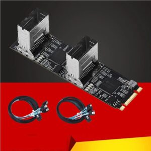 Adaptador multiplicador M.2 a SATA, tarjeta PCI Express 3,0 M2 a SATA, controladores SATA 3 6gbps, clave B + M con 2 Mini Cable SAS, 8 puertos, nuevo