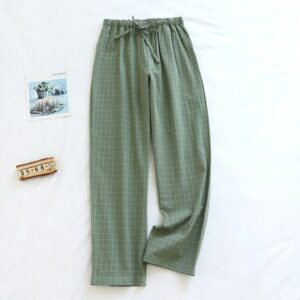 Pantalones de algodón lavados para hombre y mujer, ropa de dormir fina con cintura elástica, para estar en casa, 2021