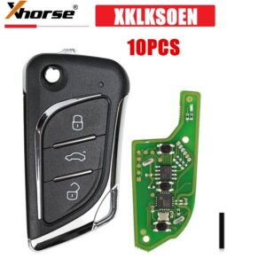 XHORSE-llave remota XKLKS0EN LEI.KSS estilo cromado, herramienta de llave VVDI VVDI2, versión en inglés, 10 unidades por lote