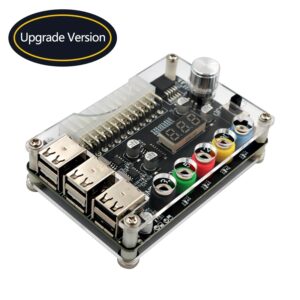 Fuente de alimentación ATX de 24 Pines, conector adaptador de módulo de alimentación, perilla de voltaje ajustable, 6 puertos, USB 2,0, compatible con QC2.0, QC3.0