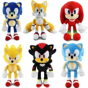 Peluches de Sonic de 30cm para niños, muñeco de peluche suave de dibujos animados, erizo, Amy Rose, cola de nudillo, juguetes encantadores de Sonic para cumpleaños