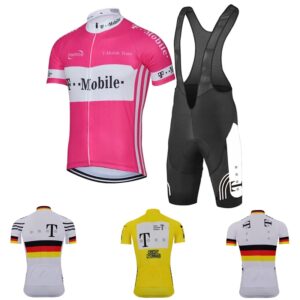 Conjunto de Ropa de Ciclismo para hombre, camiseta rosa de manga corta para bicicleta de carreras, pantalones cortos con almohadilla de Gel, novedad de verano