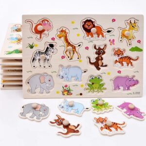 Rompecabezas Montessori para bebés, juguetes educativos para niños, rompecabezas de mesa, rompecabezas de madera para niños de 2 a 3 años