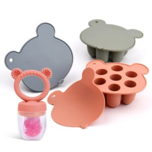 Molde de silicona para hacer helados para bebés, chupete de alimentación de frutas, mordedor, juguete