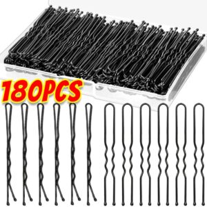 Pinzas de pelo negras en forma de U para mujer, horquilla ondulada Invisible, estilo de peinado, agarres de Metal para el cabello, pasador, accesorios para el cabello
