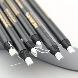Lápiz de cejas con marco de posicionamiento de tatuaje, cabezal de cepillo de cejas, herramientas de maquillaje de línea blanca impermeables para artistas y uso diario