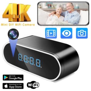 Minicámara con reloj despertador Full HD 1080P, videocámara inalámbrica con Wifi, Control IR, visión nocturna, DVR, Monitor de vigilancia para el hogar