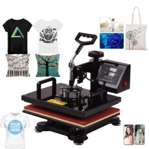 Máquina de prensado en caliente de 12x15 pulgadas, máquina oscilante de transferencia de calor de sublimación Digital Dual profesional, rotación de 360 grados