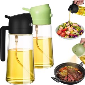 Botella pulverizadora de aceite 2 en 1, dispensador de plástico para cocina, barbacoa, aceite de oliva, tarro para hornear, vinagre, salsa de soja