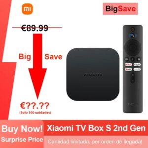 Xiaomi TV Box S 2nd Gen, Google TV smart tv Box, 4K Ultra-HD procesador de cuatro núcleos Dolby Vision HDR10+ Google Assistant,BT 5.2, Para Netflix Youtube,Versión Global