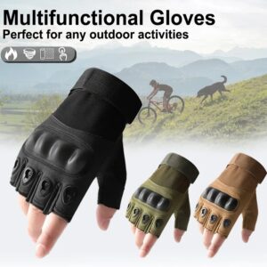 Guantes tácticos sin dedos para hombre, ideales para deportes al aire libre, tiro, caza, Airsoft y ciclismo, 1 par