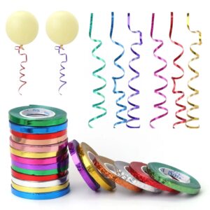 Cinta de globo láser de 5mm para decoración de fiestas, accesorios de boda y cumpleaños, cintas de satén para manualidades, 10 metros por rollo