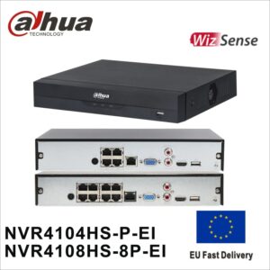 Dahua-grabador de vídeo en red WizSense, NVR4104HS-P-EI de 4 canales, 8 canales, 8 puertos PoE, resolución máxima de 16MP, 4K