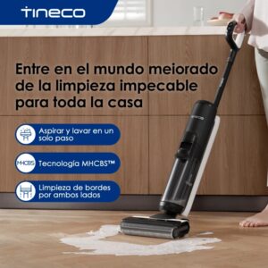 Tineco Floor One S6 – Lavadora de Pisos Inalámbrica Todo en Uno, Limpieza de Bordes de Doble Cara, Tiempo de Funcionamiento Largo, Ideal para Suciedad Pegajosa/Pelo de Mascotas, Autolimpieza