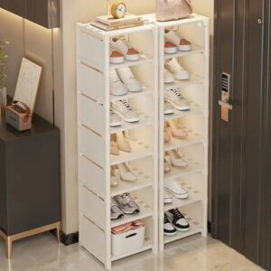 Organizador de zapatos de múltiples capas, estante de ahorro de espacio para esquina de pared, estante apilable, gabinete de ahorro ajustable
