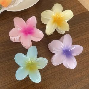 Pinzas para el pelo con flores para mujer, horquillas grandes con forma de huevo, estilo bohemio, accesorios para el cabello, 2/4 piezas