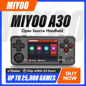 MIYOO-consola de juegos portátil A30, pantalla IPS de 2,8 pulgadas, sistema Linux, 2,4 GWifi, emulador Retro, Motor de vibración, reproductor, regalos