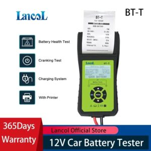 Lancol BT-T-herramienta de diagnóstico de batería automática, probador de batería Digital con impresora para un resultado de prueba de impresión rápido y Simple, 12V