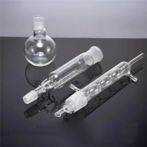 Extractor de vidrio Soxhlet de 250ml, aparato de extracción soxhlet con condensador de bulto, condensador y cuerpo extractor, cristalería de laboratorio