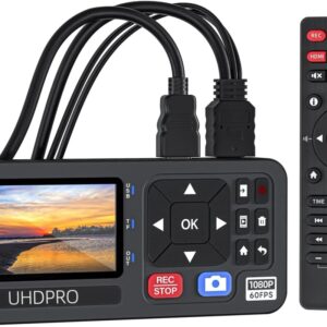 Caja de captura de vídeo HD 1080P 60FPS, convertidor de vídeo a Digital con pantalla de 3 ", 4K HDMI/CVBS/VGA/YPBPR, entradas de captura de grabadora de vídeo