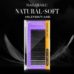 NAGARAKU-extensiones de pestañas individuales clásicas, 16 filas, negro mate, profesionales, suaves y naturales