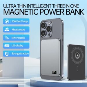 Cargador inalámbrico magnético 2024 F20s, batería externa portátil de carga rápida con pantalla Digital, 10000mAh