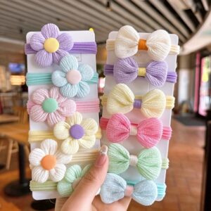 Lazos para el pelo de princesa para niña y mujer, lazos de flores dulces, bandas elásticas para el pelo, accesorios para el cabello, 12 piezas
