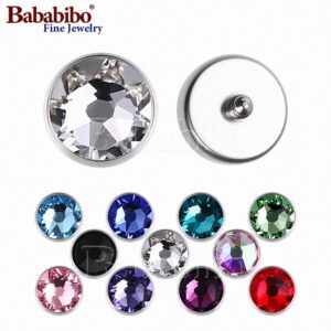 Piercing Microdérmico Titanio Tapas de Cristal Dérmico 1.2 mm 16G 3 4 5 7 mm Para 14G 1.6 mm Micro Skin Diver Elija el color de la Joya 1 PIEZA